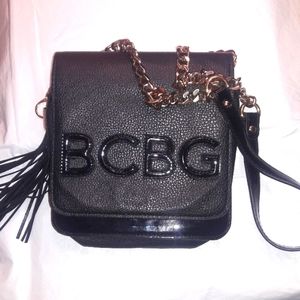 BCBG Black w Gold Chain Strap Crossbody Shoulder Bag